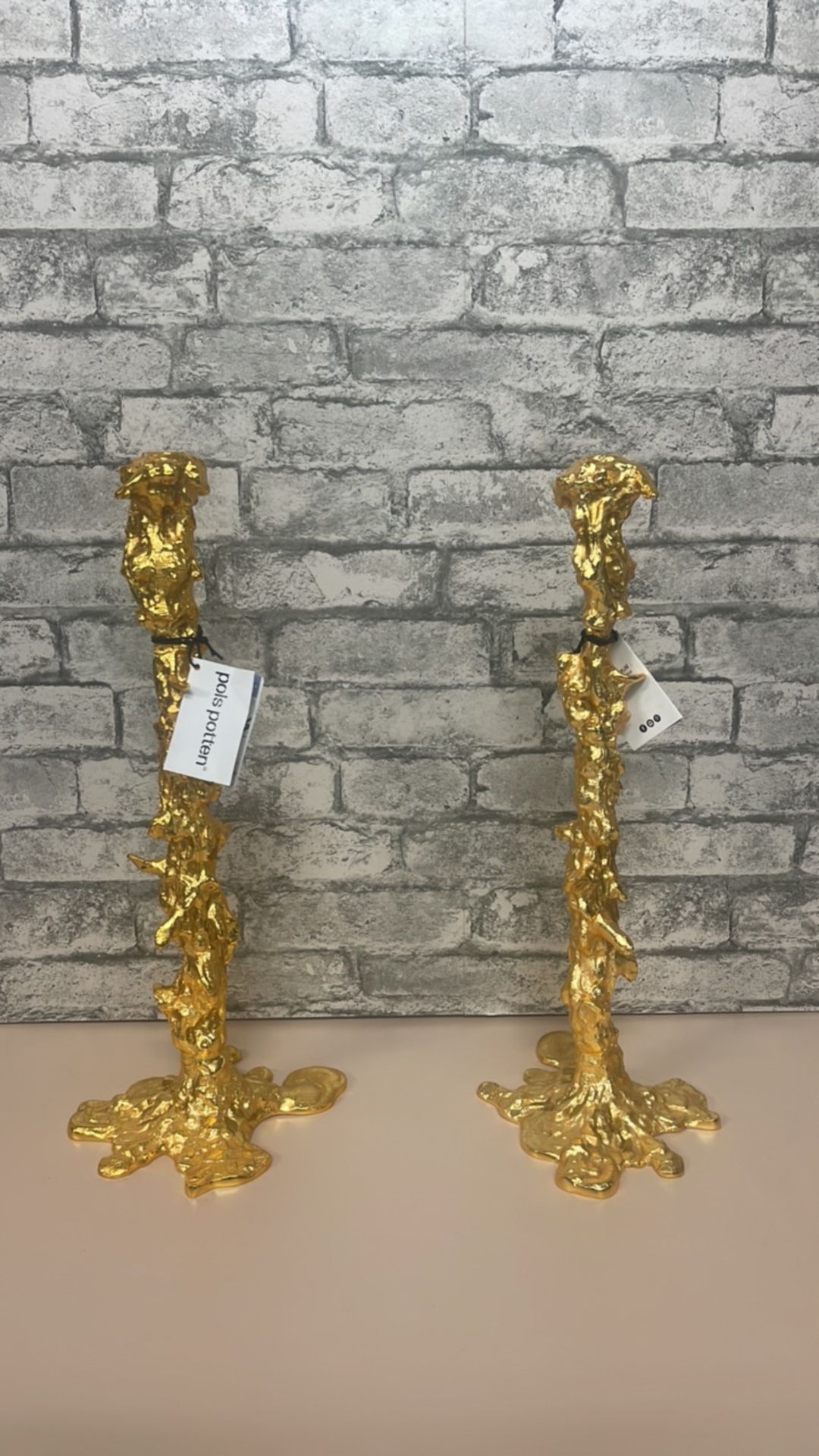 Pols Potten XXL Drip Candleholder Gold x2