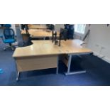 2 x Curved Lee & Plumpton Desks including LG Monitors