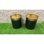 Amara Living - Pair Of Black and Copper Display Tables
