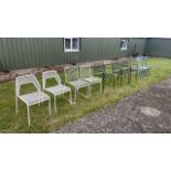 10x Assorted Garden/Outdoor Metal Chairs