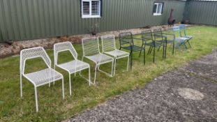 10x Assorted Garden/Outdoor Metal Chairs