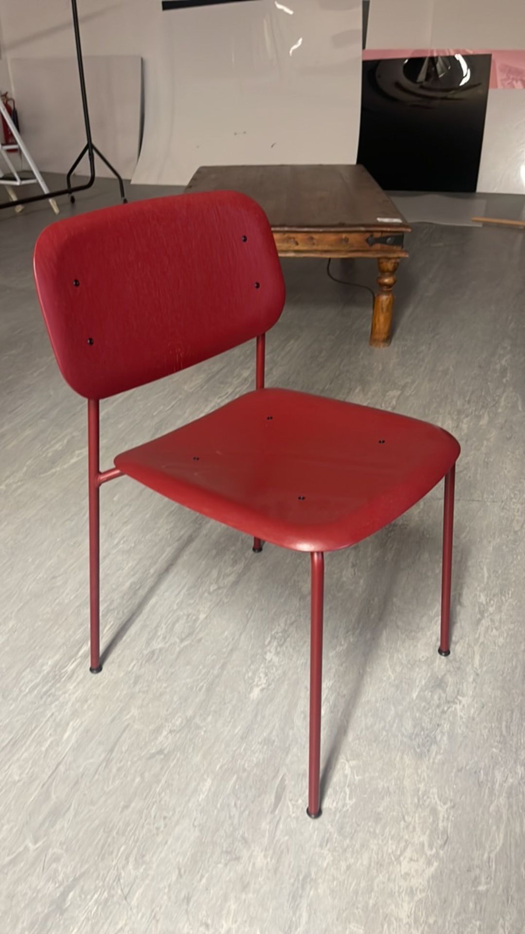 Red Dining Chairs x5 - Image 2 of 4