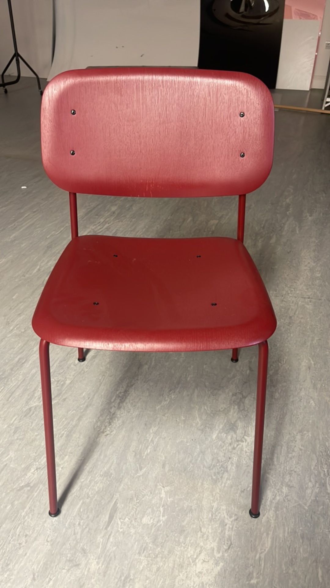 Red Dining Chairs x5 - Image 3 of 4