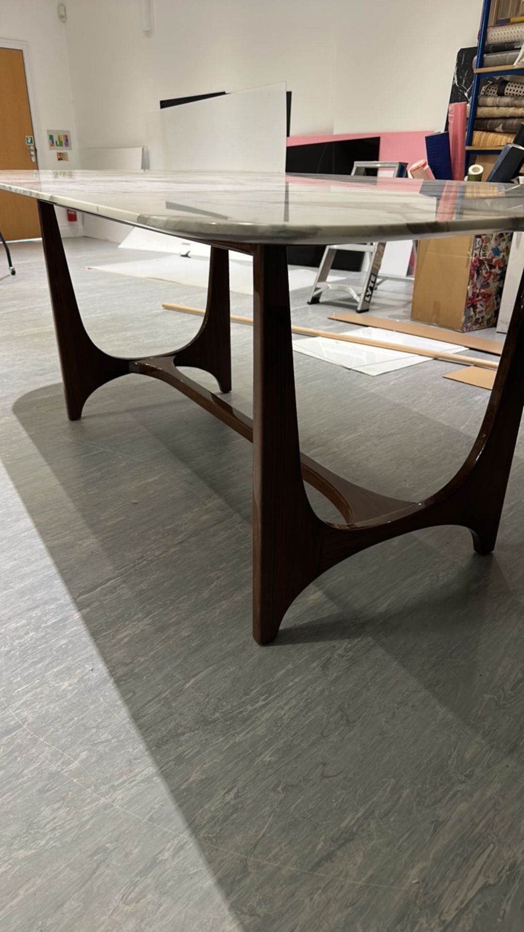 Agresti Marble Table With Wooden Frame - Image 2 of 4