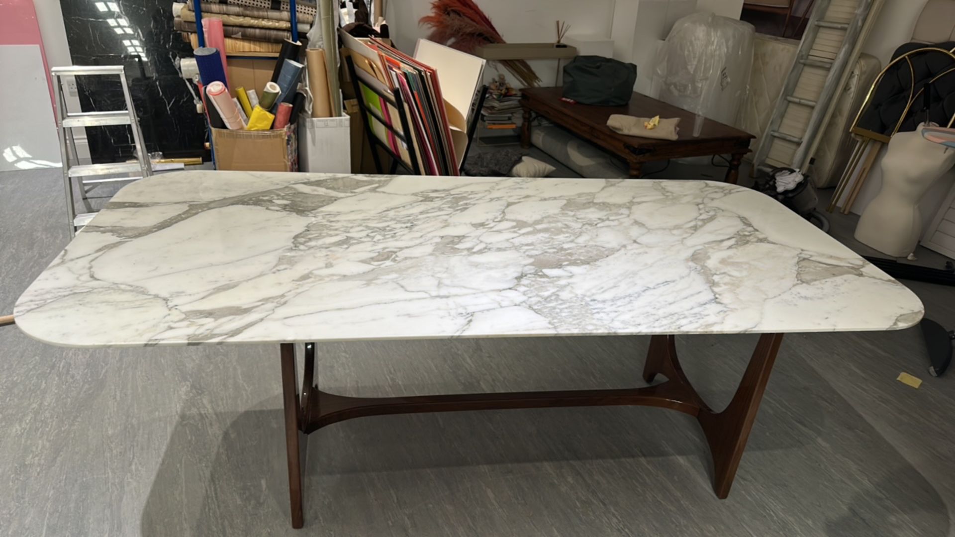 Agresti Marble Table With Wooden Frame - Image 4 of 4