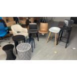 Various Chairs, Stools & Sidetables