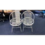 2 x Lightweight Metal & Rattan Chairs