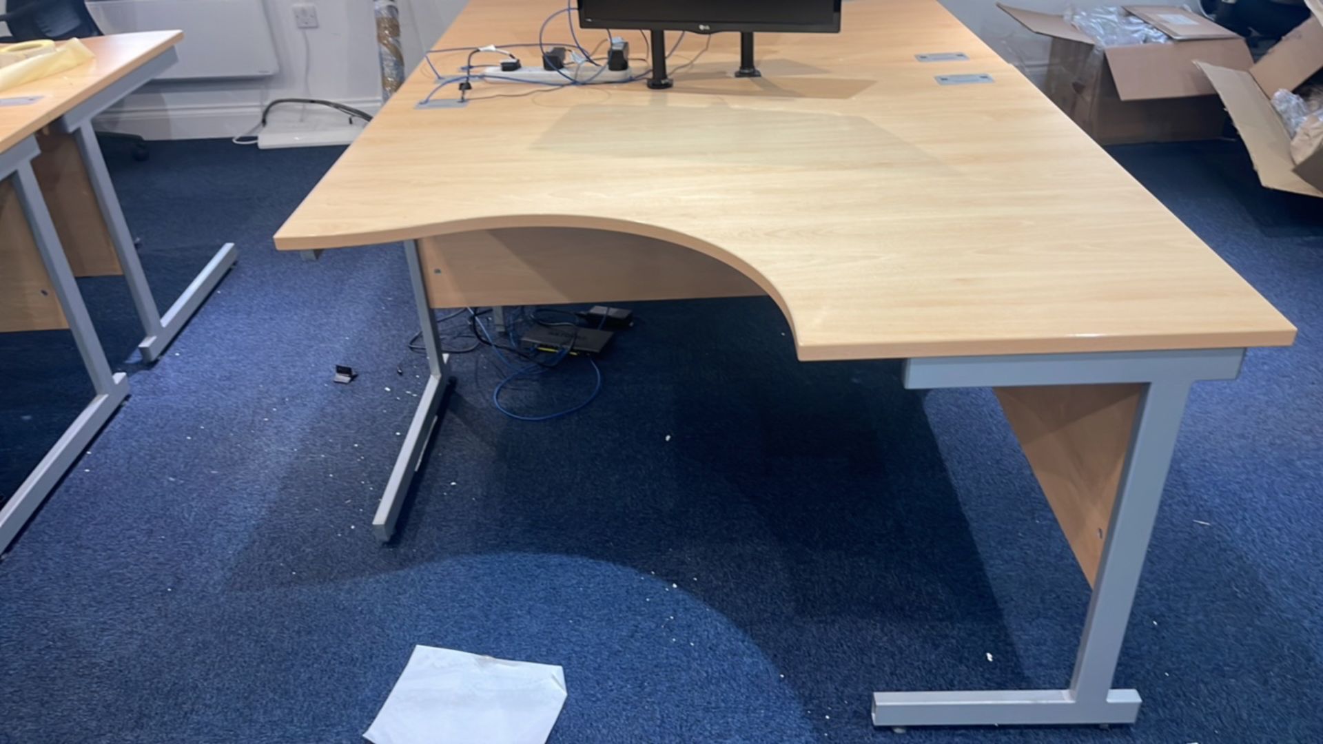 2 x Curved Lee & Plumpton Desks including LG Monitors - Image 4 of 4