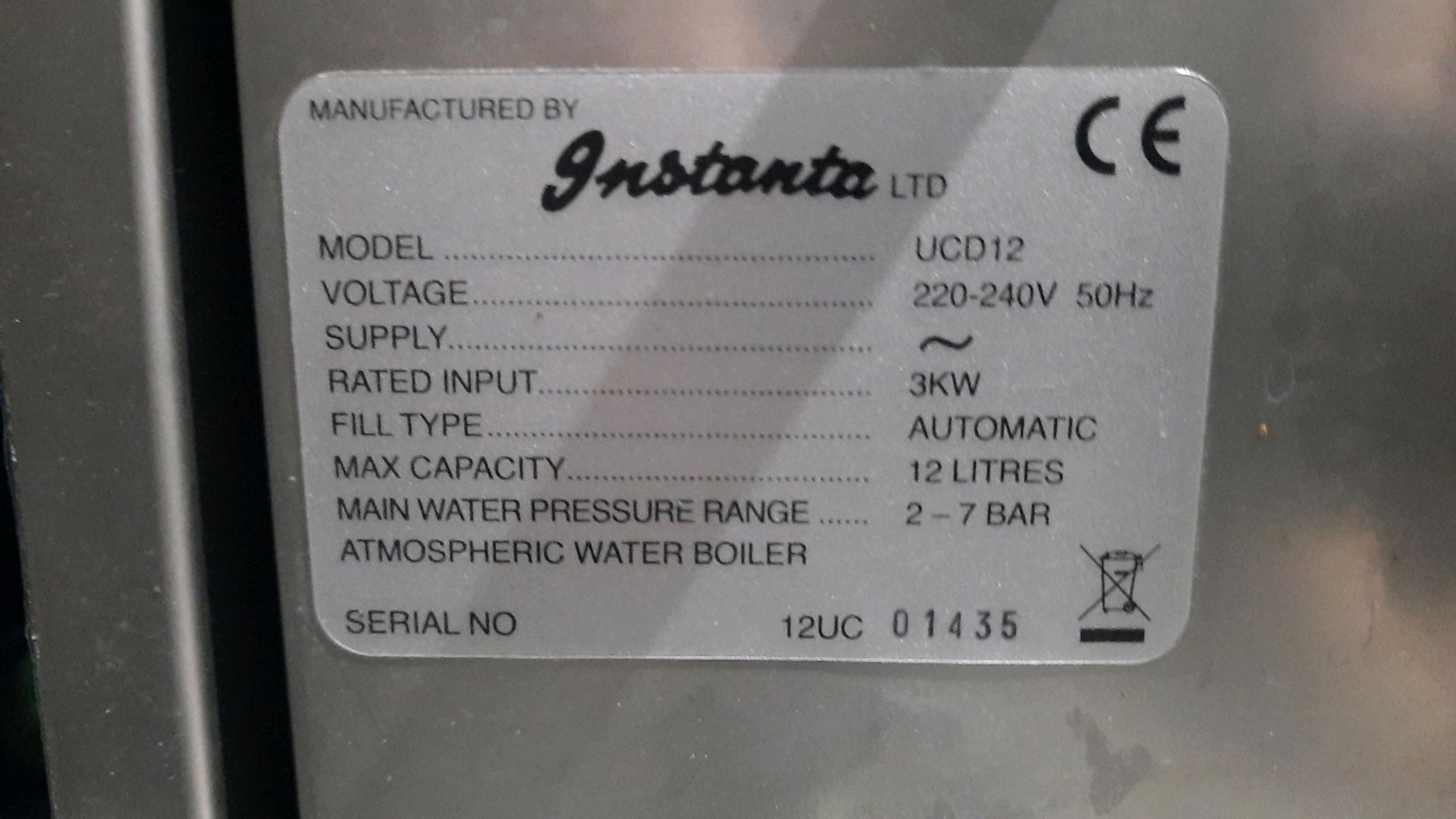 Instanta Stainless Steel Counter Hot Water Dispenser x2 - Image 7 of 10