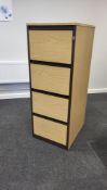Wooden 4-Drawer Filing Cabinets with Flush Front