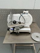 Table Top Meat Slicer with blade sharpener and spare blade