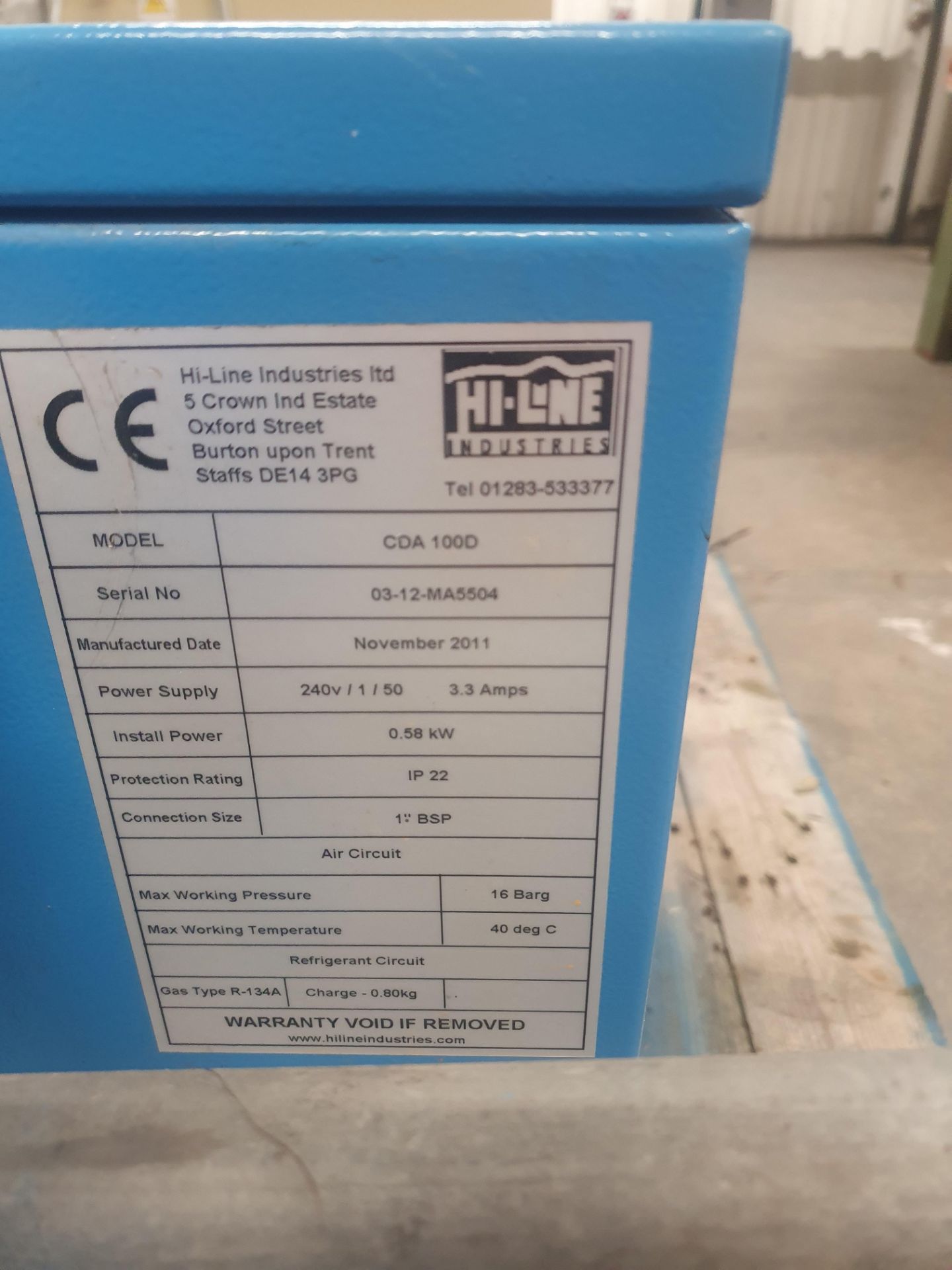 Hi-Line CDA 100D Refrigerated Air Dryer - Image 4 of 4