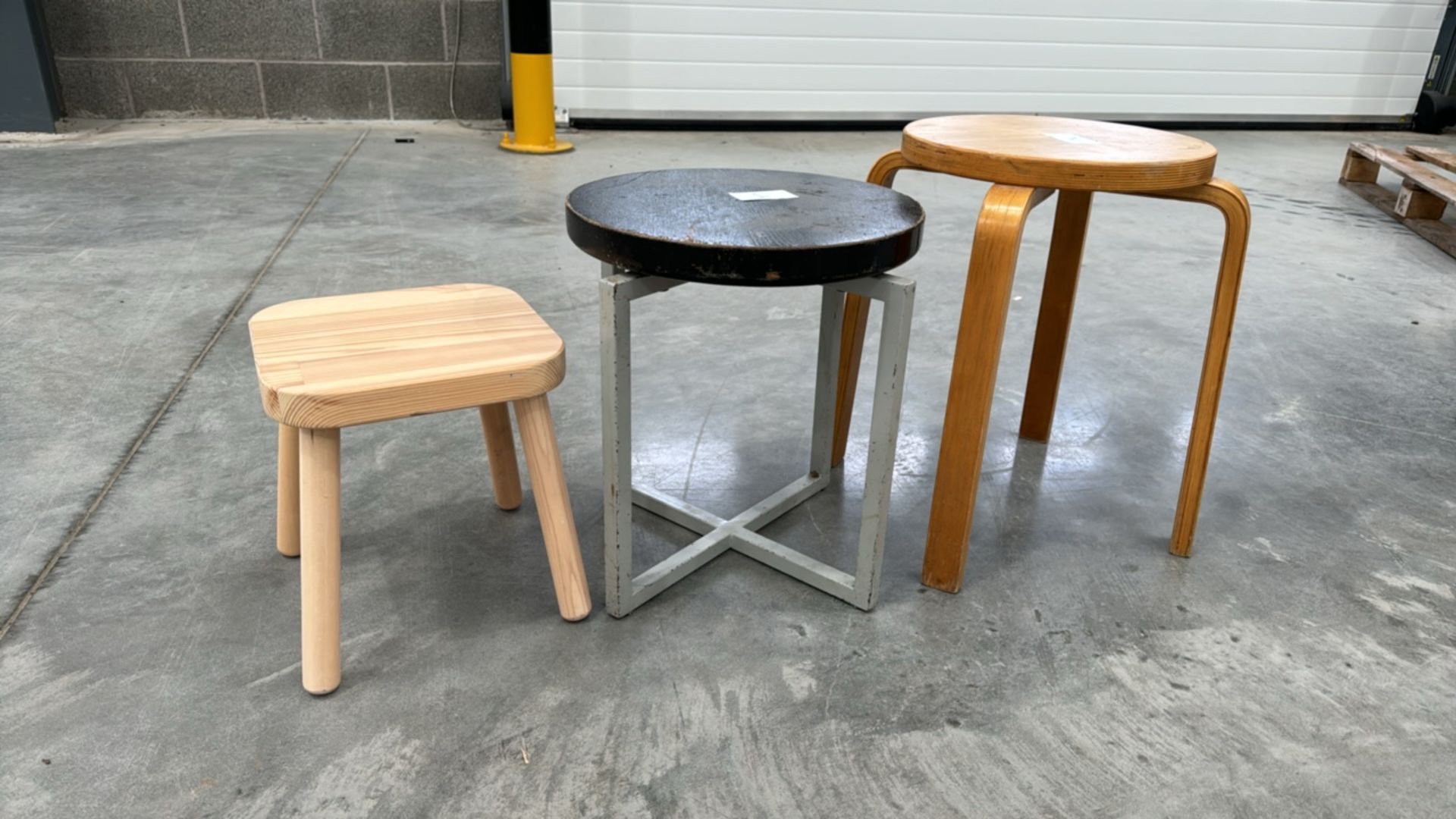 Wooden Stools x3 - Image 3 of 4