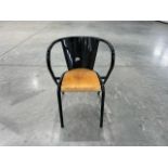 Black Chair With Wood Back