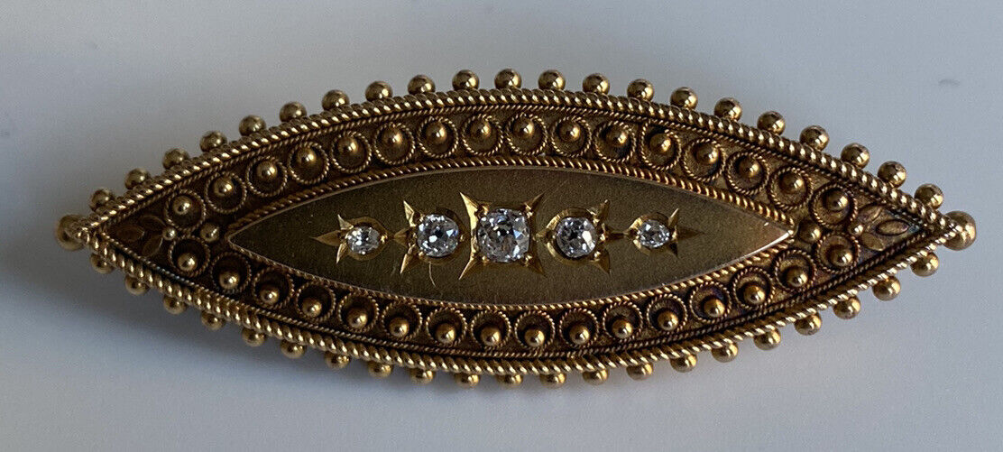 Victorian, Antique 15ct Gold Diamond Brooch Circa 1890's - Image 2 of 3