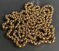 Antique, Georgian Long Guard Gold Muff Chain Pinchbeck Necklace