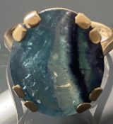 Vintage 9ct, Rare 10ct Blue John Agate Ring