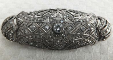 Antique Platinum Diamond 18ct Gold Brooch