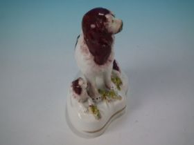 Staffordshire Pottery Spaniel With Playful Pups