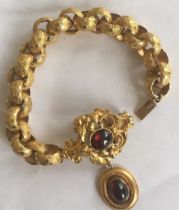 Georgian 18ct Gold Antique Bracelet Garnet Dropper (circa 1780 - 1820)