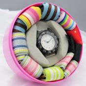 Unusual ""quick-change"" Cupcakes & Cartwheels Watch, Supplied With 10 Different Straps