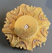 Victorian 15ct Gold Antique Diamond Locket Brooch