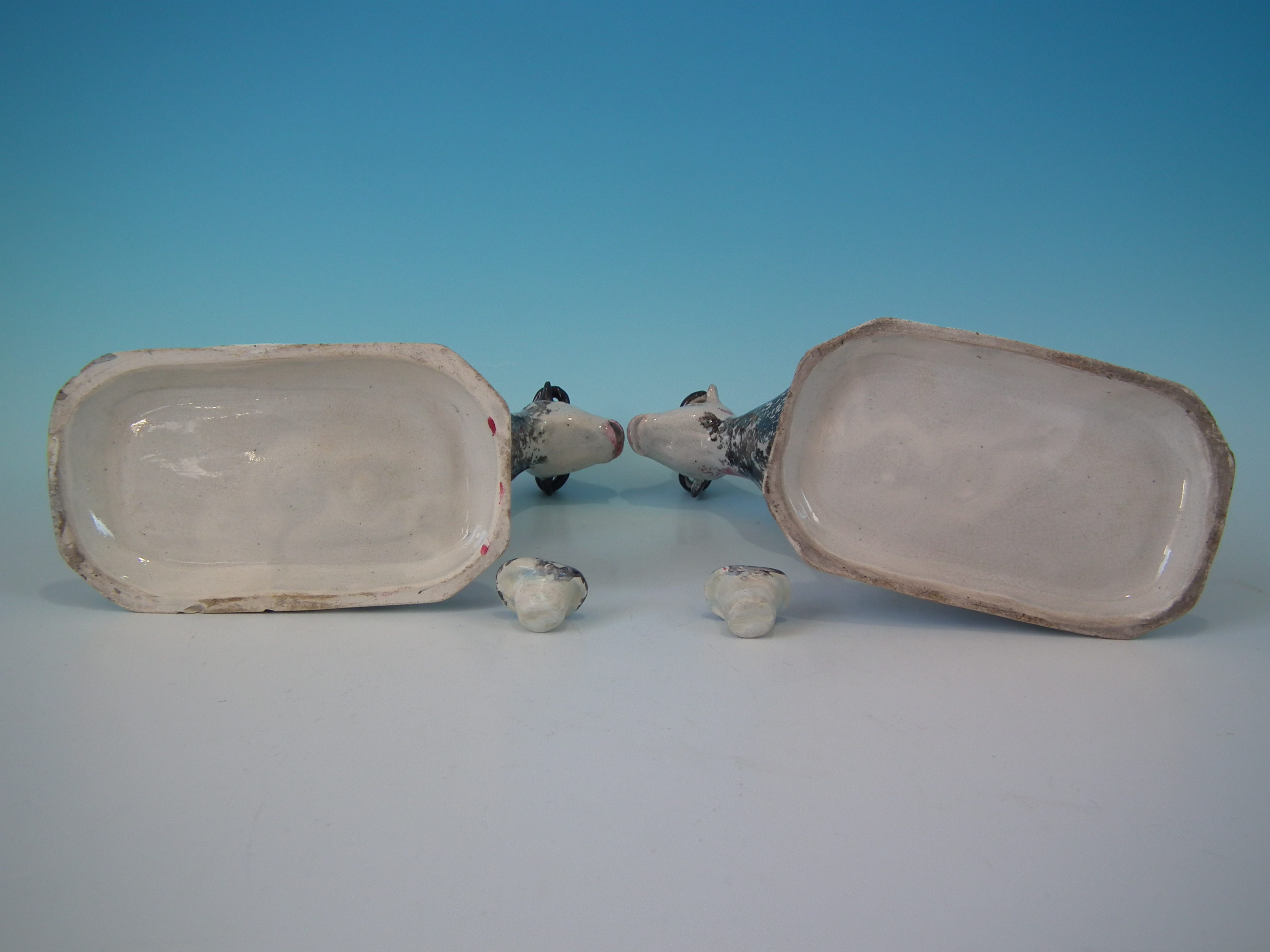 Pair Staffordshire Pearlware Pottery Cow & Milkmaid Creamers - Image 2 of 28