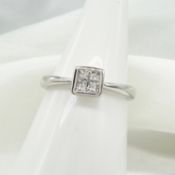 0.32 Carat Princess-Cut Diamond Ring (invisible-set), In 9ct White Gold