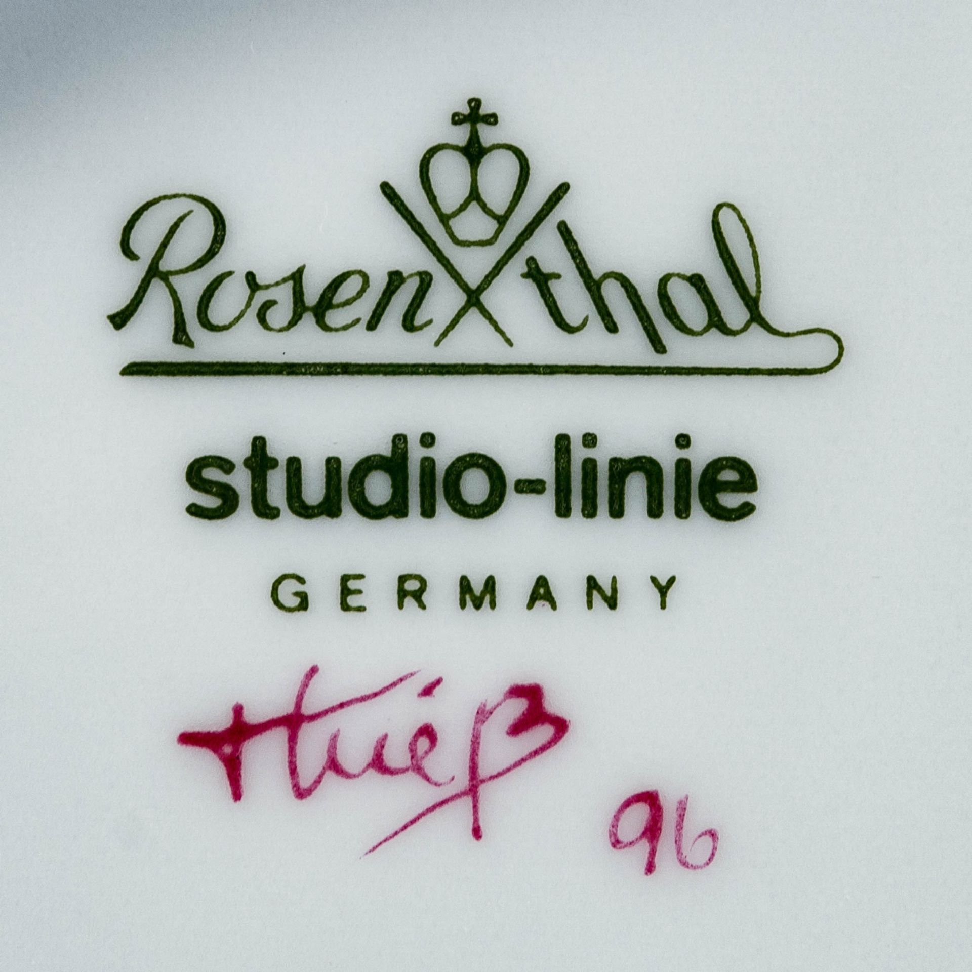 Paar Rosenthal - Studio - Line - Unikat- Schauteller, Malermarke: Thieß, 1996, mit "asiatischem" Kr - Bild 9 aus 9