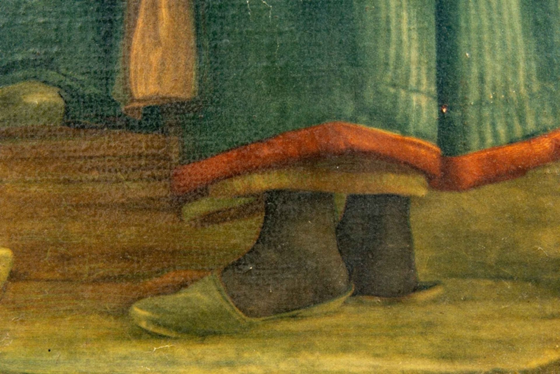 "Tratschende Bäuerinnen", Gemälde Öl auf Leinwand, unten rechts sign. & dat.: Carl Block 1875 = Car - Bild 6 aus 10