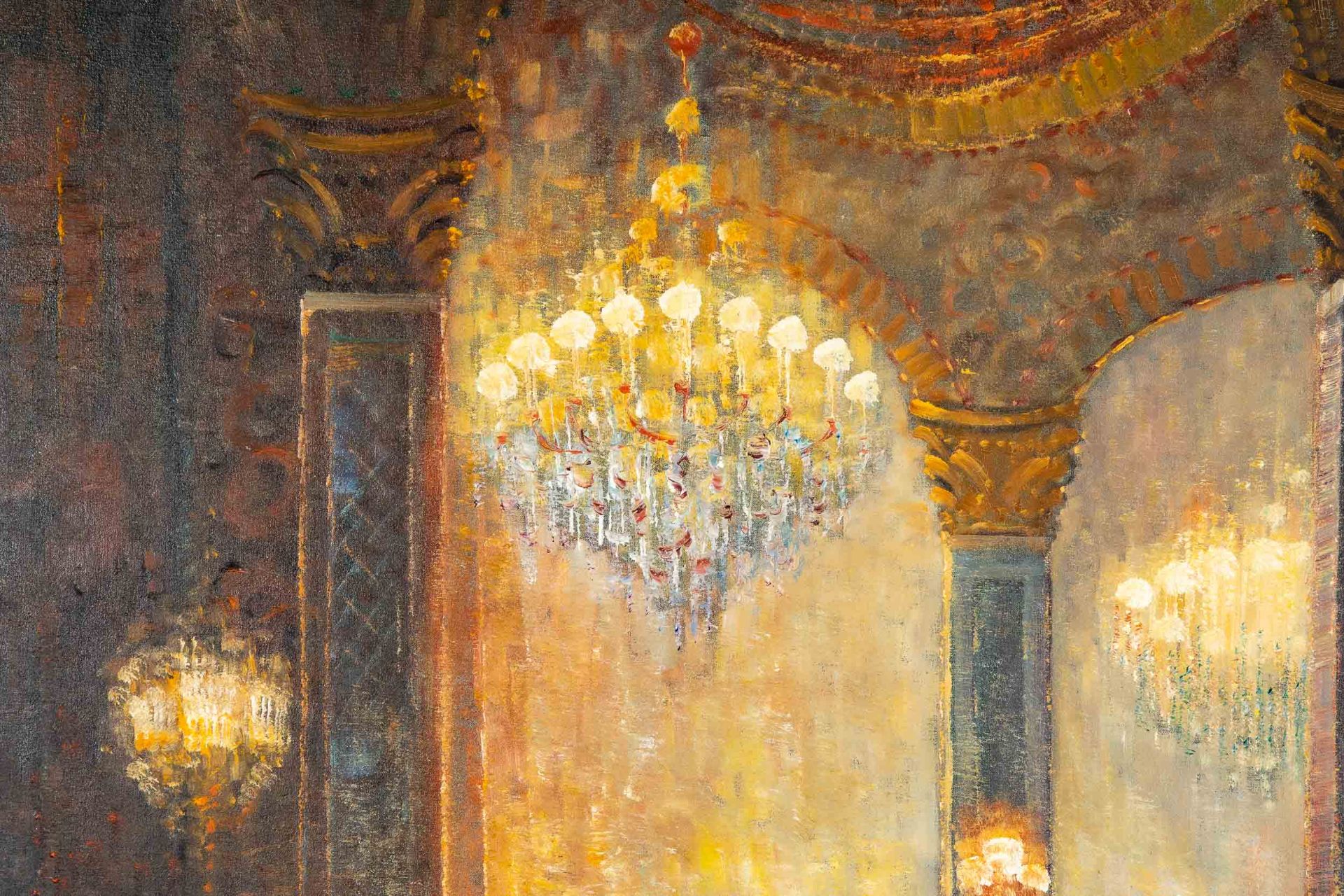 "Ballabend" , Gemälde Öl auf Leinwand, ca. 80 x 70 cm, unten rechts signiert: Feurer = H. Feurer ( - Image 5 of 13