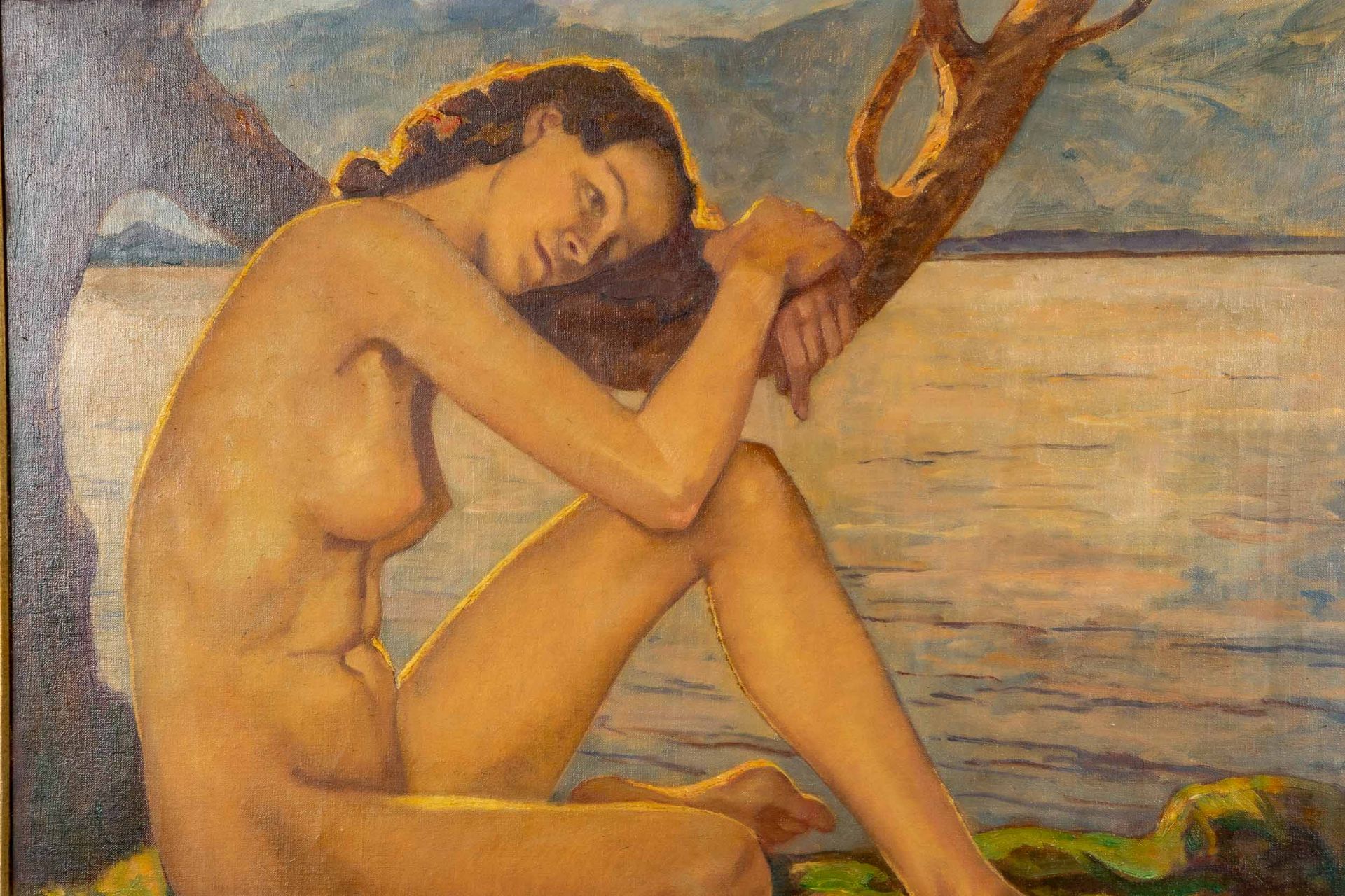 "Abendruhe" Gemälde der wohl 1920er/ 30er Jahre, Öl auf Leinwand, ca. 76 x 85 cm, unten rechts sign - Image 14 of 20