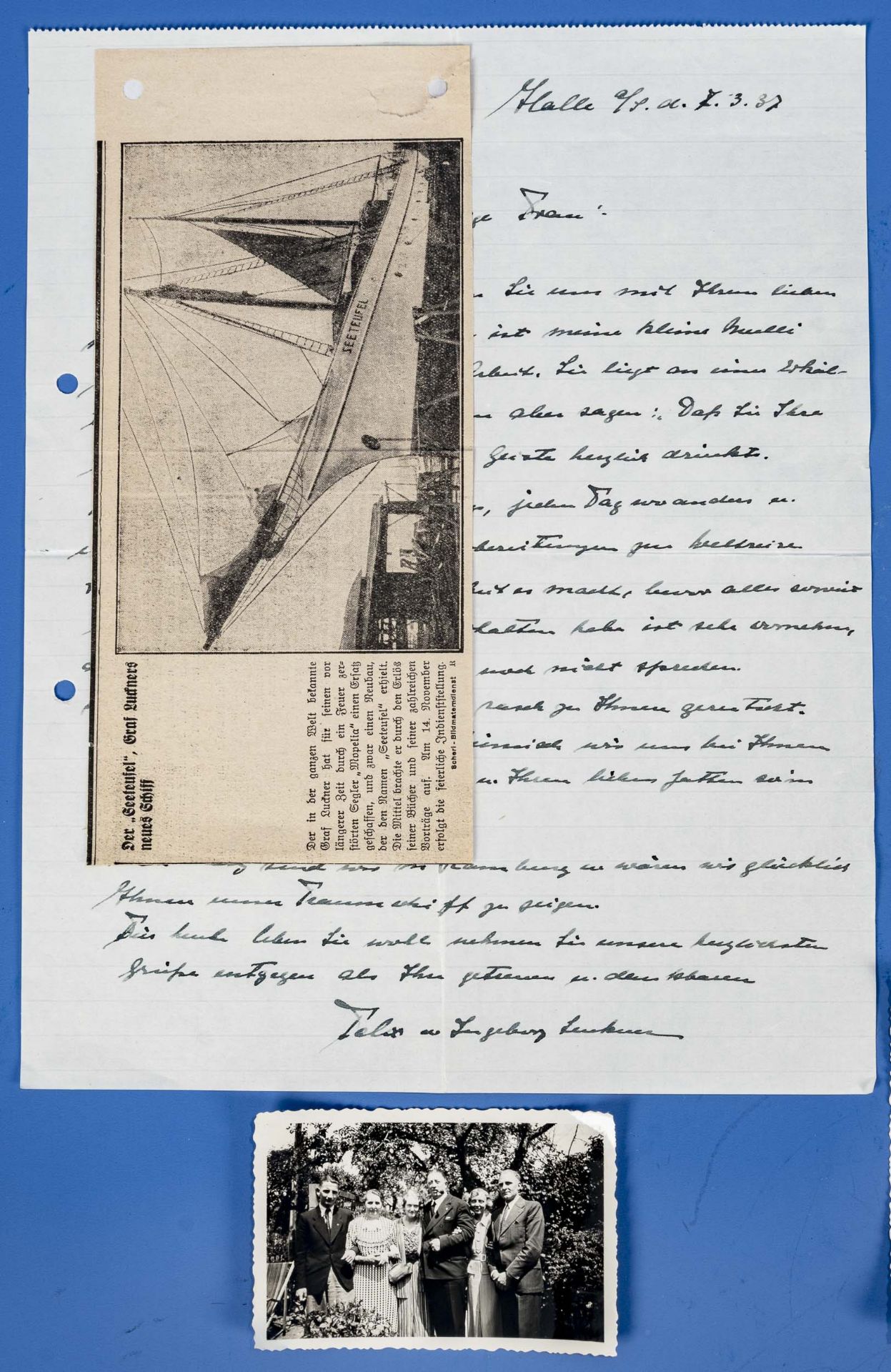9tlg. Konvolut, den "Seeteufel" Felix Graf von Luckner ( 1881 - 1966) betreffend, bestehend aus: 2  - Bild 2 aus 6
