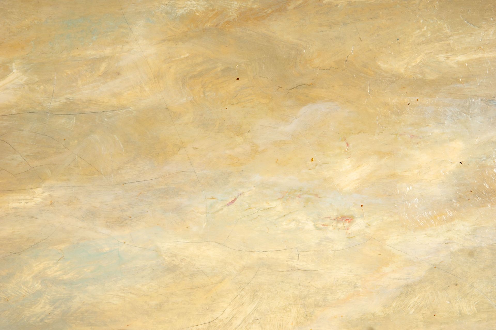 "Uferpartie", Gemälde, Öl auf Leinwand ca. 53 x 100 cm. Herbstliche Landschaft mit Dorfidyll an fli - Image 11 of 19