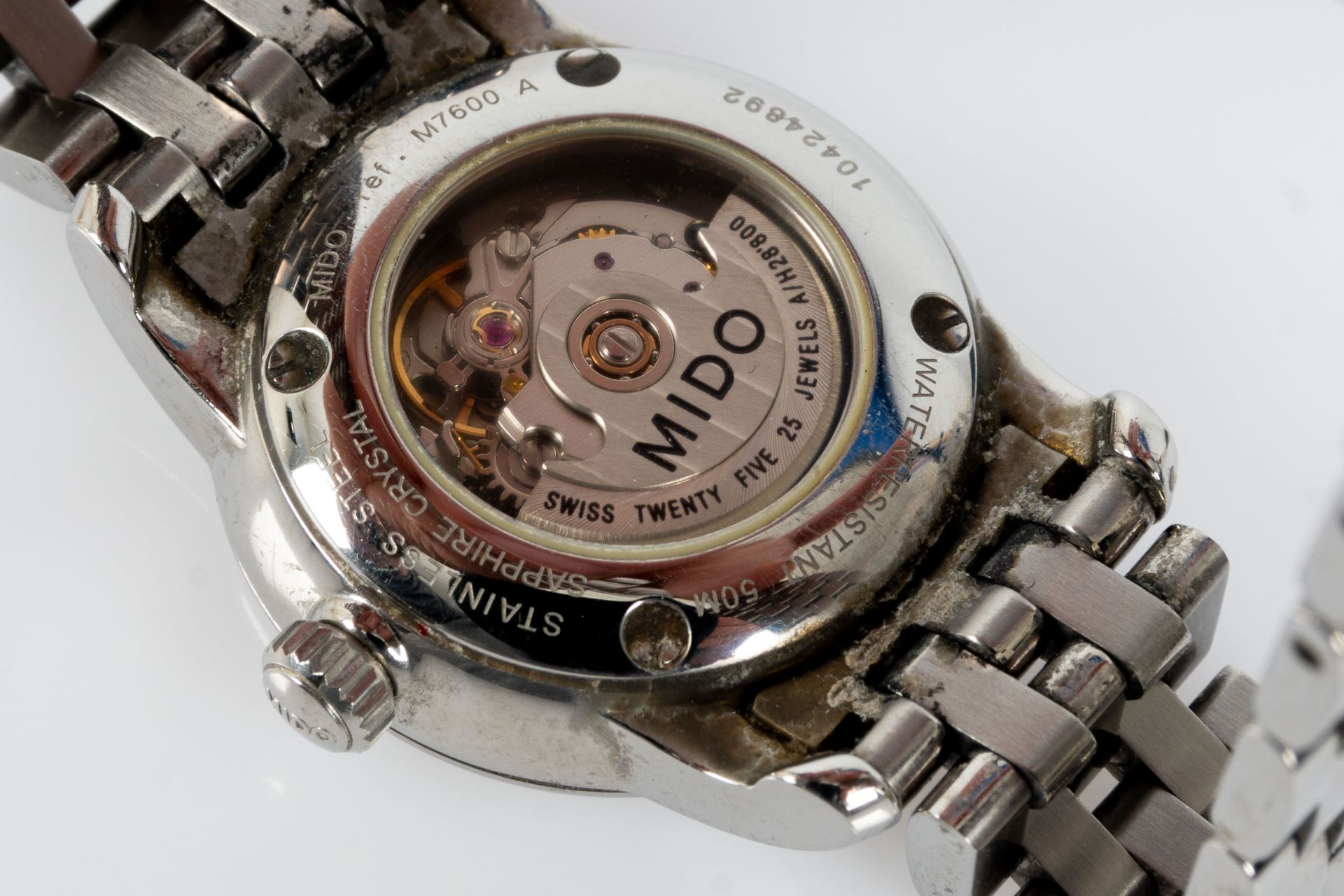 Schwere Schweizer Damenarmbanduhr "MIDO" mit Gliederarmband & Faltschließe aus Edelstahl. Automatik - Bild 6 aus 8