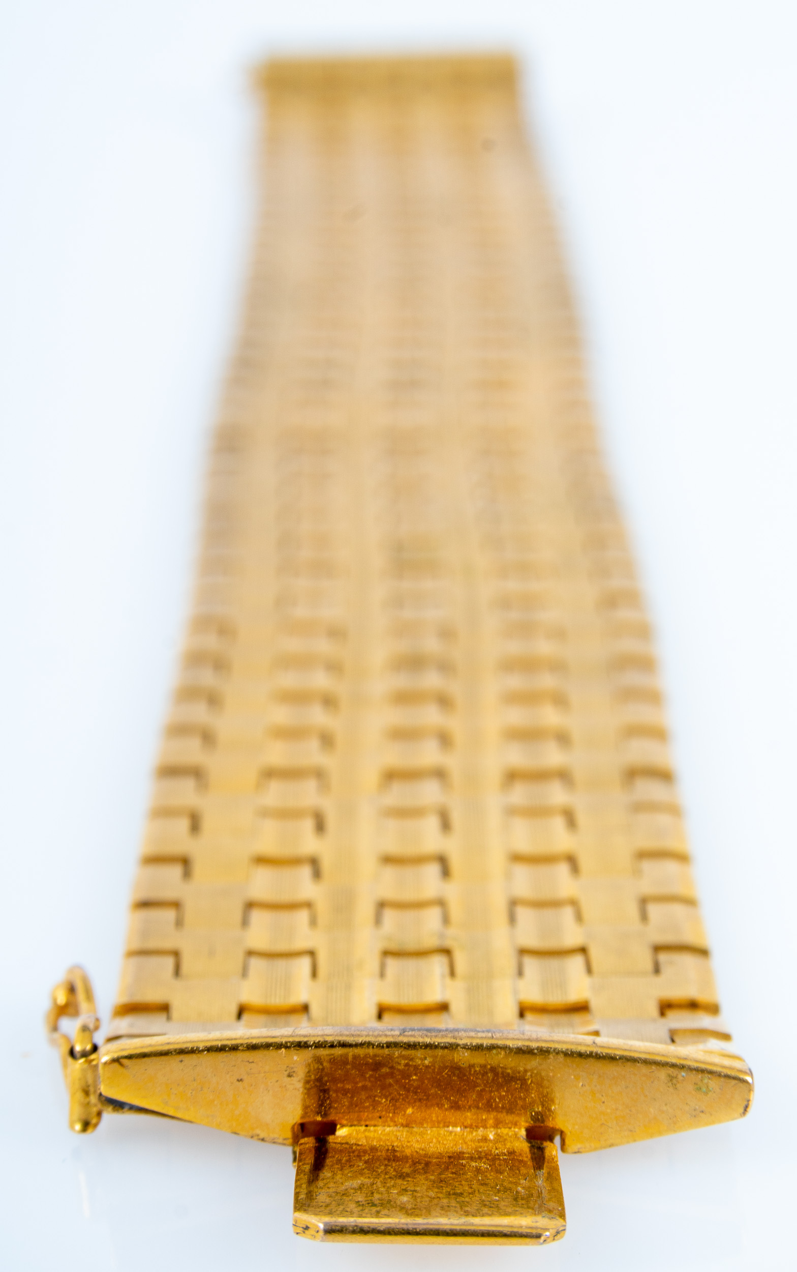 Sehr breites "Panzer" Armband/ Gliederarmband aus 18 karätigem Gelbgold mit Kastenschloss & Sicherh - Image 11 of 13