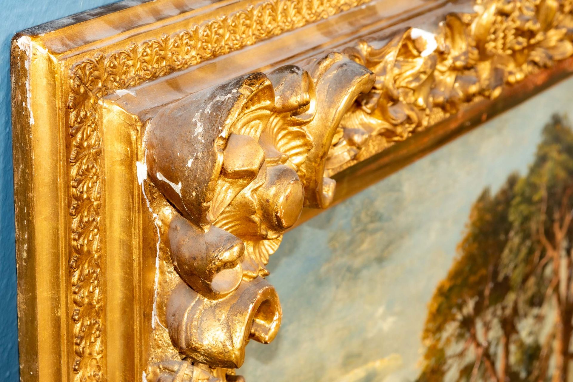 Paar dekorativer Historismus-Goldstuckrahmen um 1900; Falzmaße je ca. 54 x 81 cm, max. Außenmaße je - Bild 16 aus 17