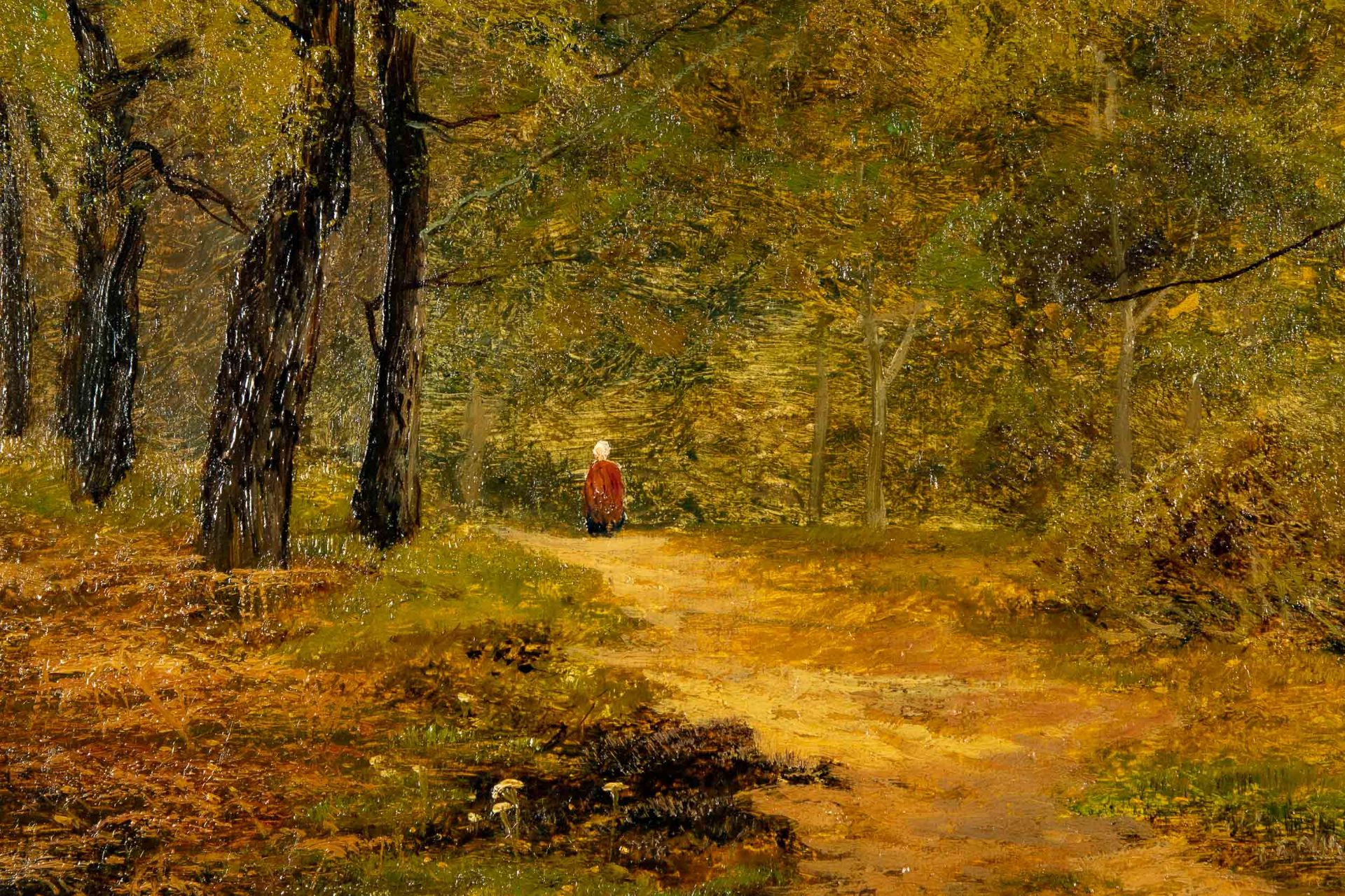 "Sommerlicher Weiher", Gemälde Öl auf Leinwand, ca. 46 x 82 cm, unten links signiert: T. Hines = Th - Image 5 of 16
