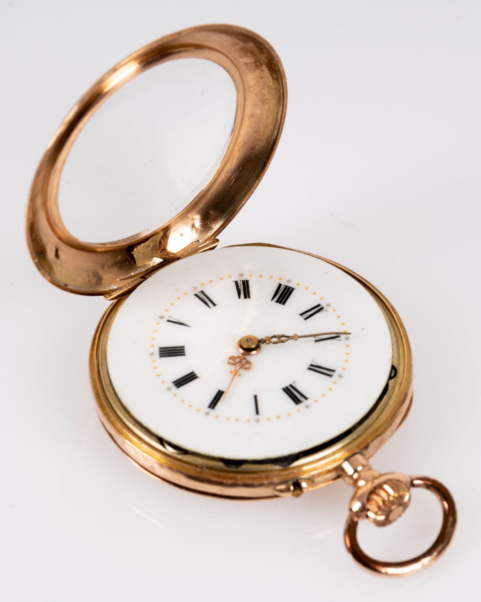 Zeitlos elegante Damentaschenuhr, 800er Silber-Gehäuse, aufwändiger "Tula-Silber" Streifendekor; We - Bild 5 aus 10