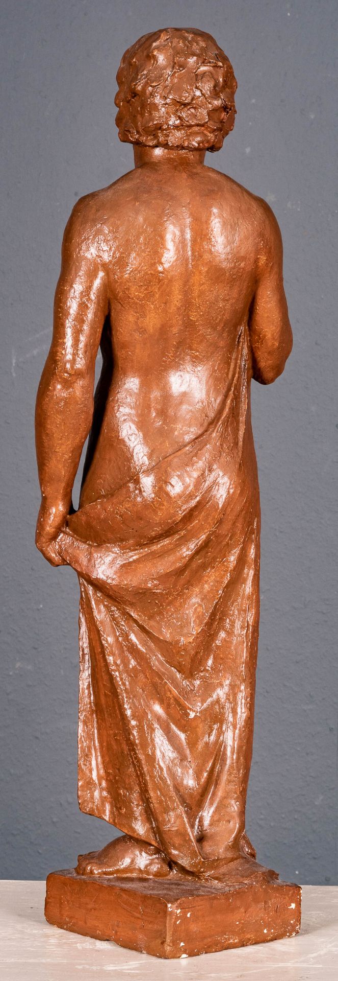 HEINRICH SCHLOTTER: "Die Badende" - Stukko, Standfigur von 1926. Nackte, stehende junge Frau, ihre  - Bild 13 aus 19