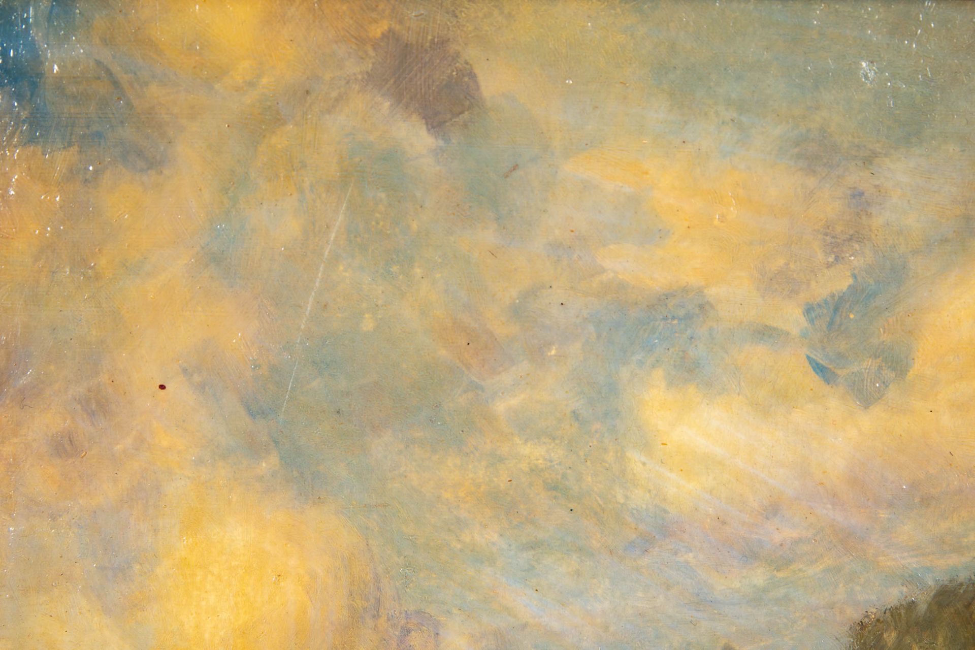 "Heuernte", kleinformatiges Gemälde, Öl auf Schichtholztafel, ca. 18 x 28 cm, unten rechts signiert - Image 7 of 8