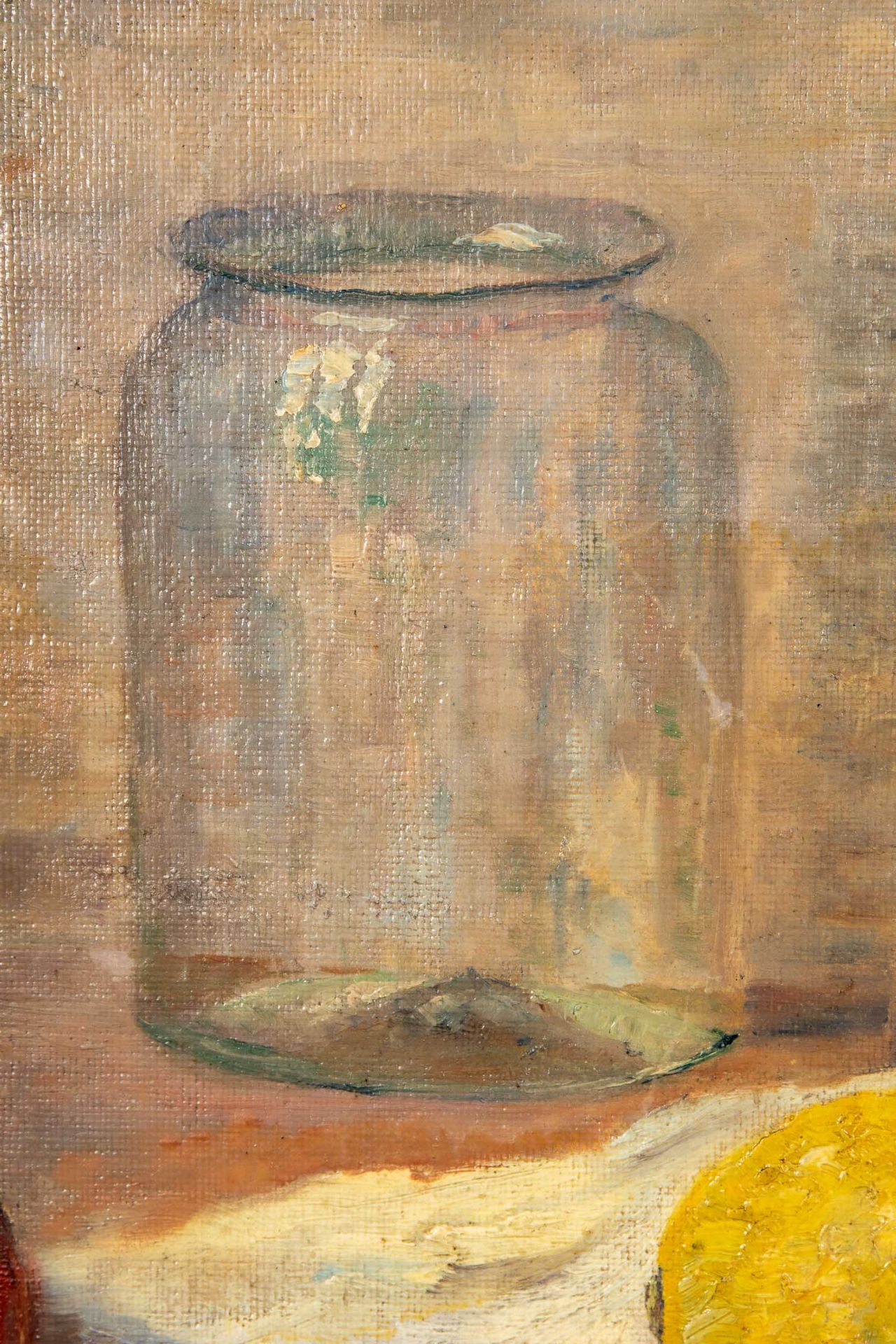 "Stilleben mit Karpfen", Gemälde Öl auf Platte, ca. 57 x 65 cm, unten rechts uneindeutig signiert & - Image 7 of 9