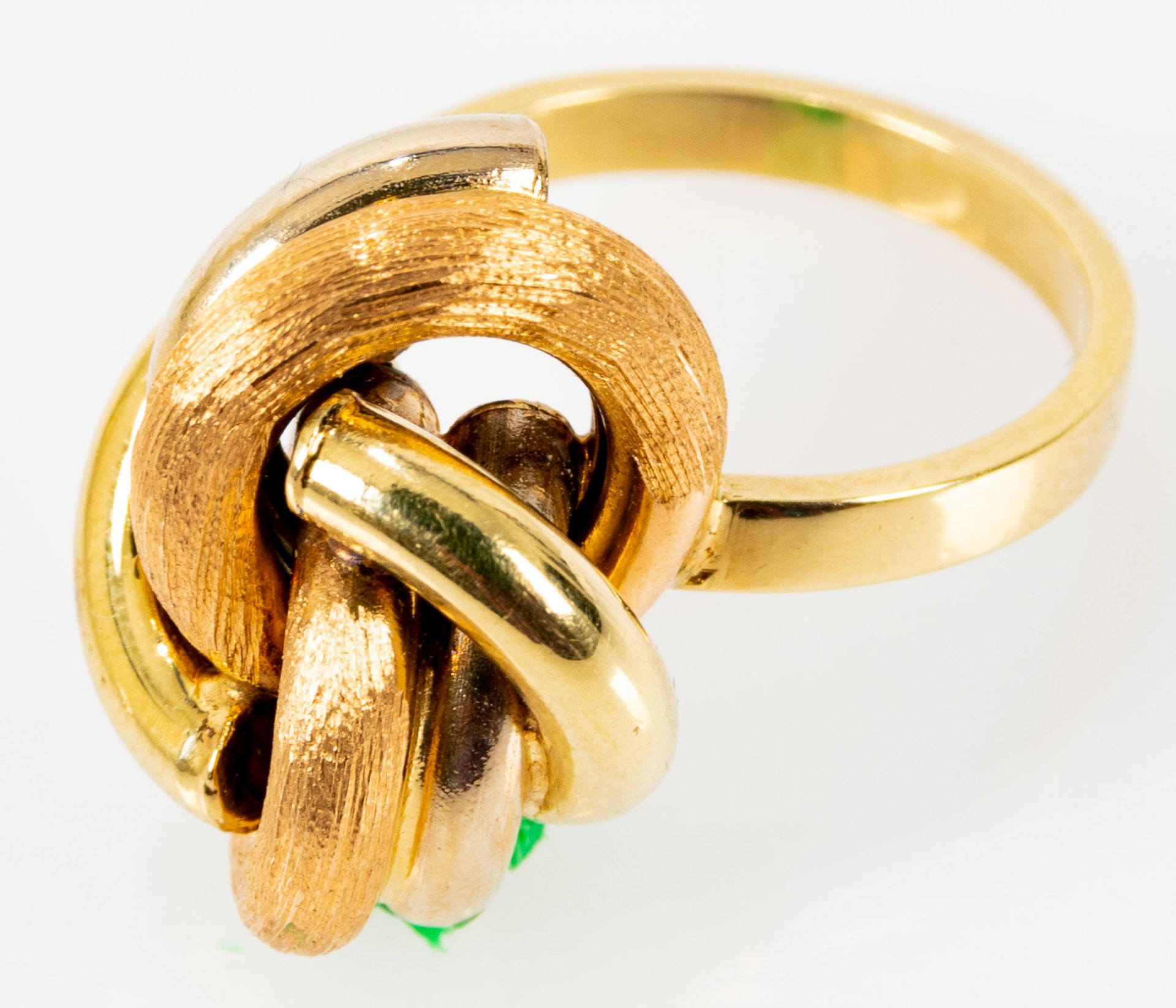 Extravaganter 585er Gold Damenring, der Ringkopf in Form verschlungener, gebogener, unterschiedlic - Image 3 of 5