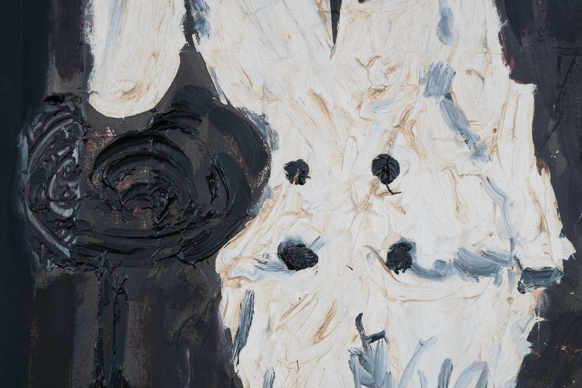 "Blondine im weißen Kostüm", Gemälde Öl auf Leinwand, ca. 122 x 75 cm, rückseitig vom Künstler hand - Image 5 of 12