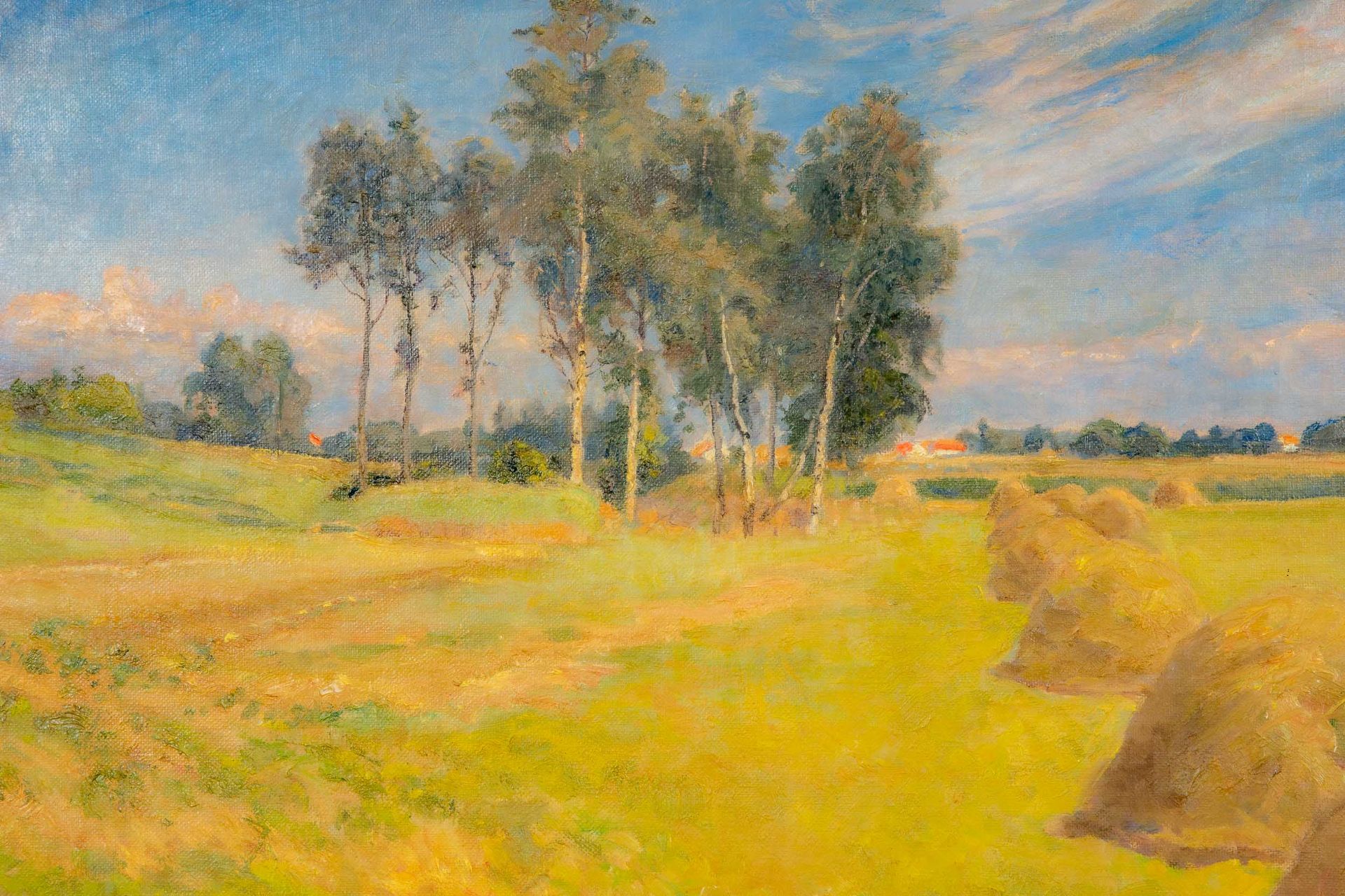 "Sommerliche Landschaft", Gemälde Öl auf Leinwand, ca. 51 x 72,5 cm, unten rechts signiert: "Viggo - Image 3 of 10