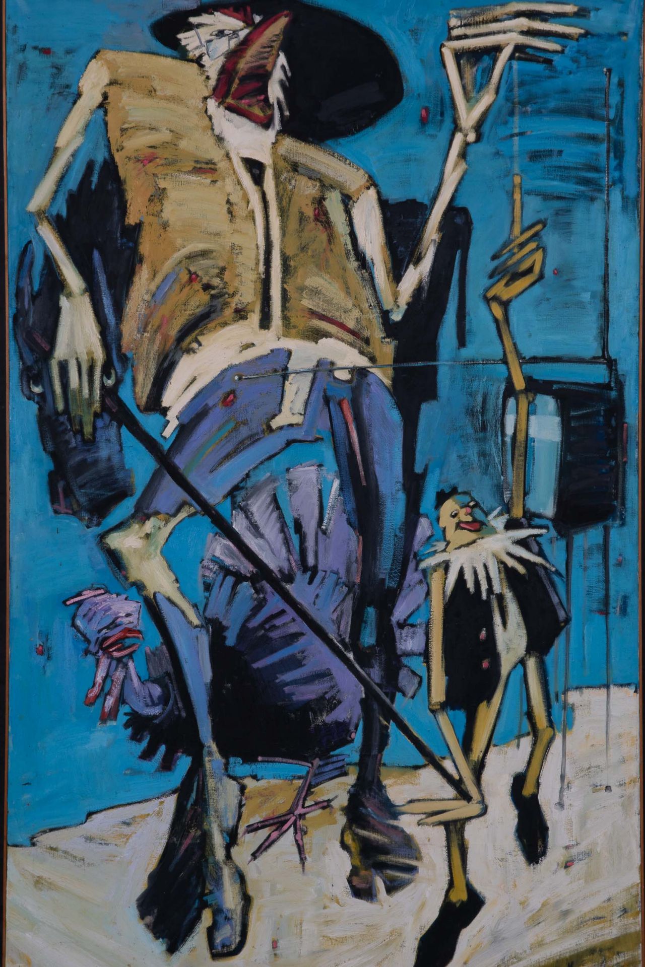 "Don Quichotte", großformatiges Gemälde, Öl/ Acryl auf Leinwand( Leinentischdecke bzw. Leinentuch), - Bild 2 aus 13