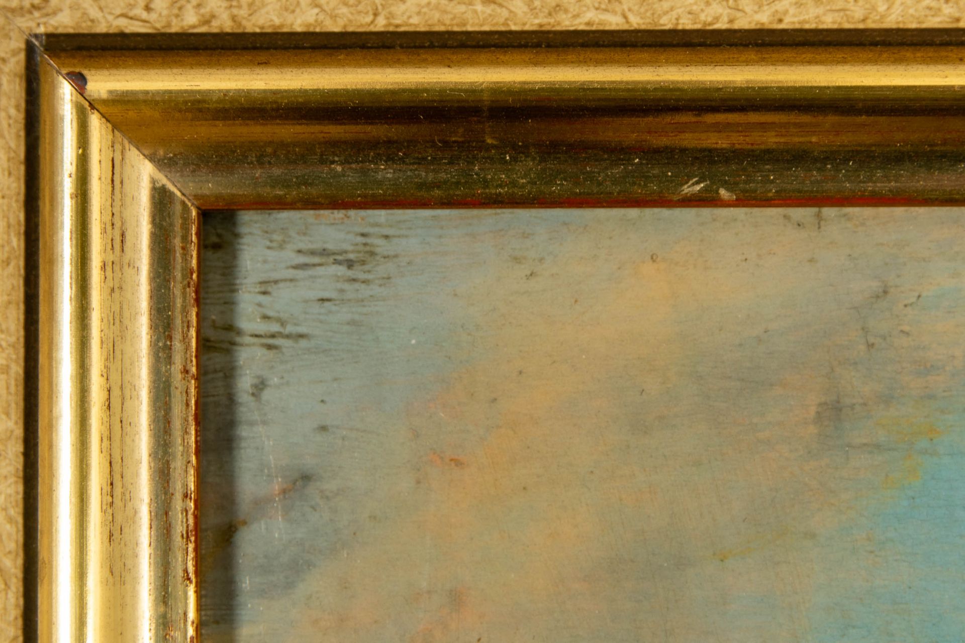 "Hafenszenerie" - Gemälde, 18./19. Jhdt., Öl auf Holztafel, ca. 22 x 29 cm, unsigniert, aber rückse - Bild 7 aus 10