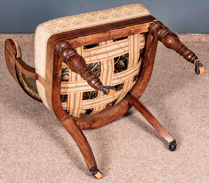Außergewöhnlicher Schreibtischsessel/Armlehnstuhl mit hochdekorativem "Palmetten-Marketerie-Dekor". - Image 12 of 13