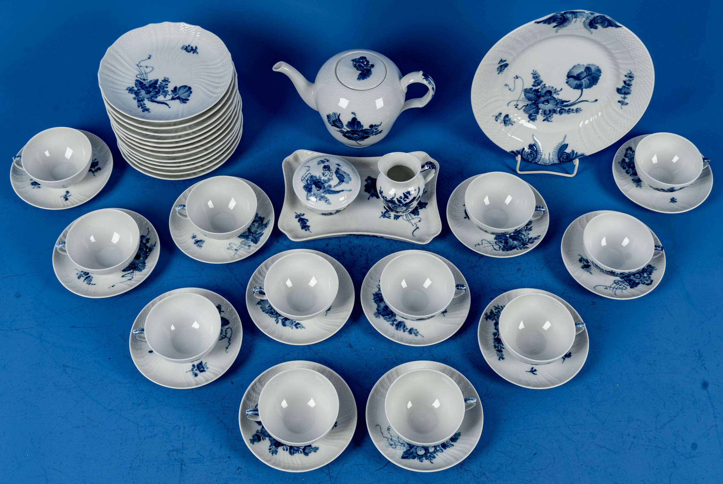 41teiliges Teeservice für 12 Personen, Royal Copenhagen, königlich dänisches Weißporzellan mit blau - Image 3 of 9