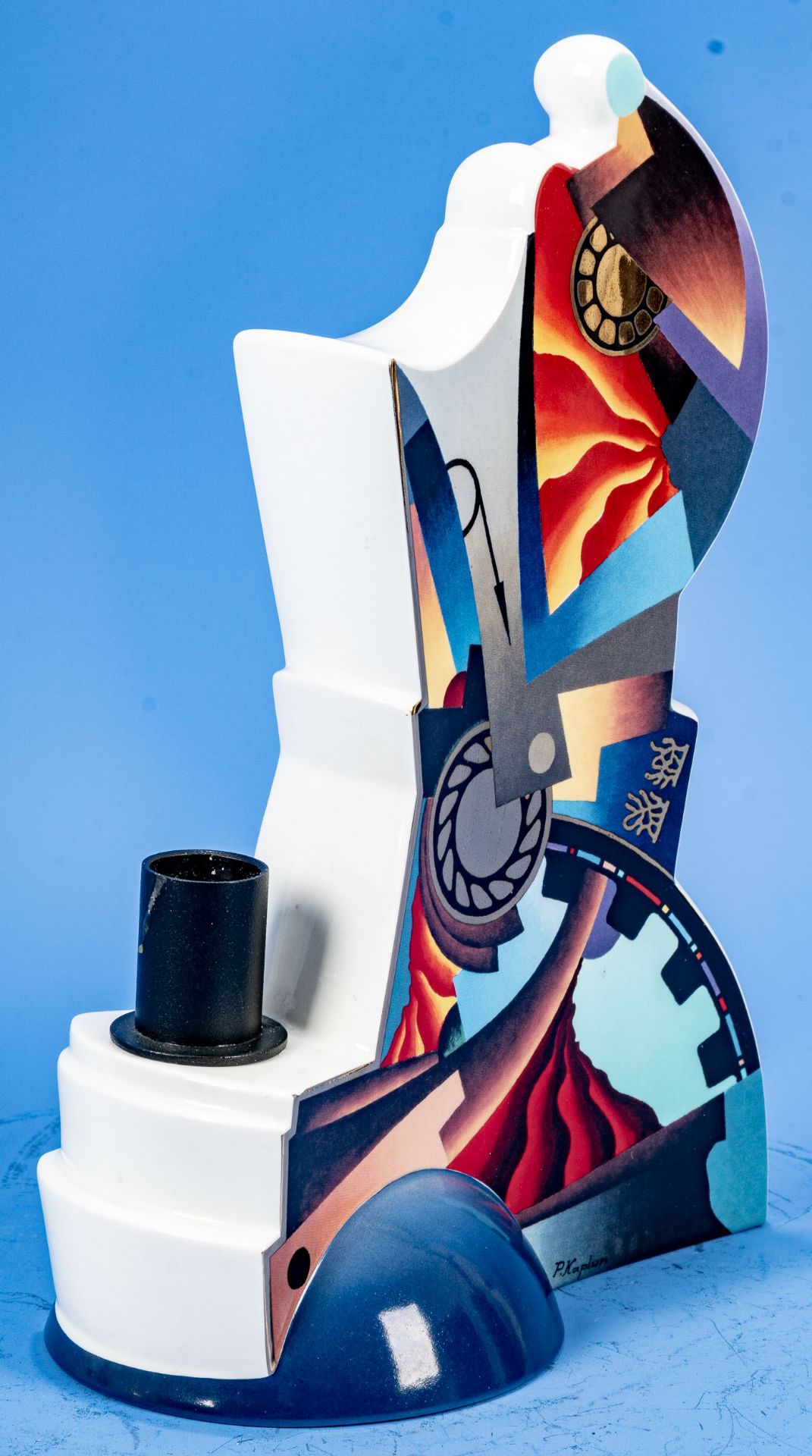 Extravaganter, einflammiger Tischkerzenleuchter, Entwurf von P. Kaplun, Manufaktur "Artis Orbis", 2 - Bild 3 aus 7